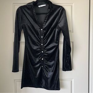 ZARA Sparkly Velvet Black Dress🤍